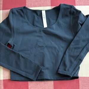 lululemon athletica navy Long Sleeve crop Top